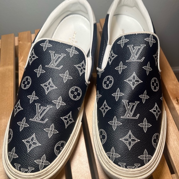 LV Savane Monogram Trocadero Slip On Sneakers Encre - Picture 5 of 8